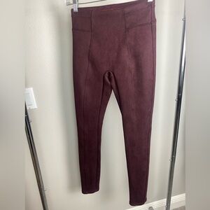SPANX Faux Suede Terracotta Leggings